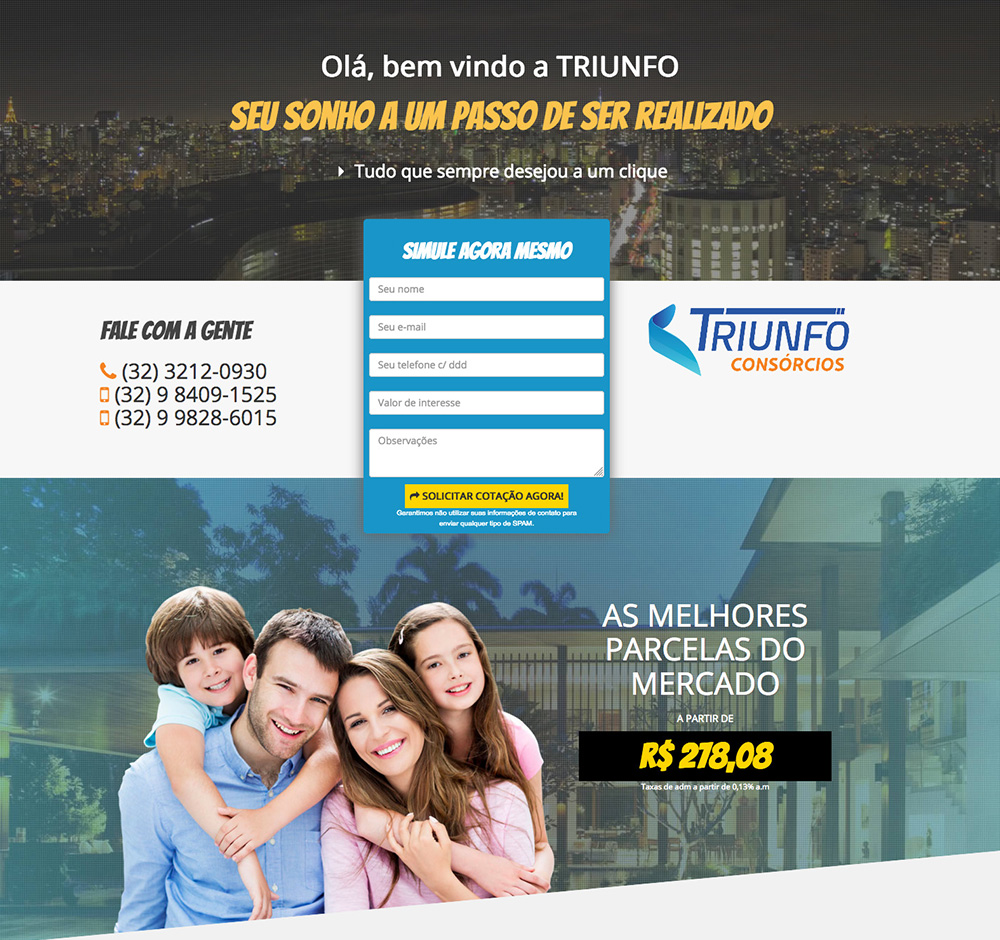 Triunfo Consórcio Landing Page